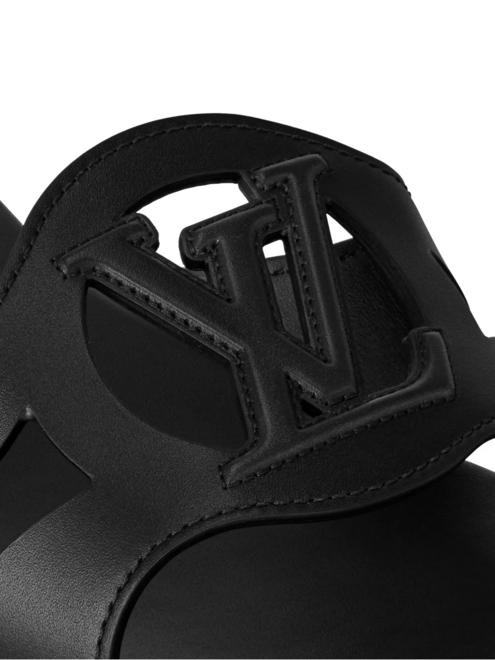 Louis Vuitton LV Isola Flat Mule Black Leather Size 37.5 NWT
